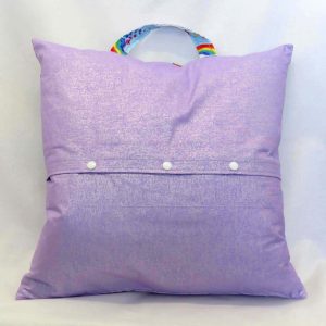 reading pillow - rainbows and unicorns - back view
