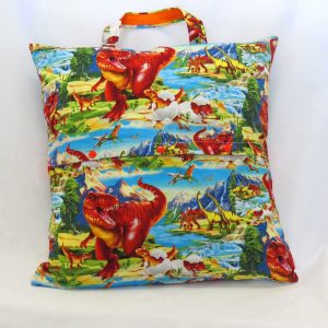reading pillow - dinosaurs - back view