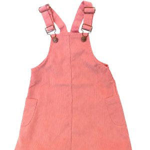 Kids On Trend Pink Corduroy Pinafore front view