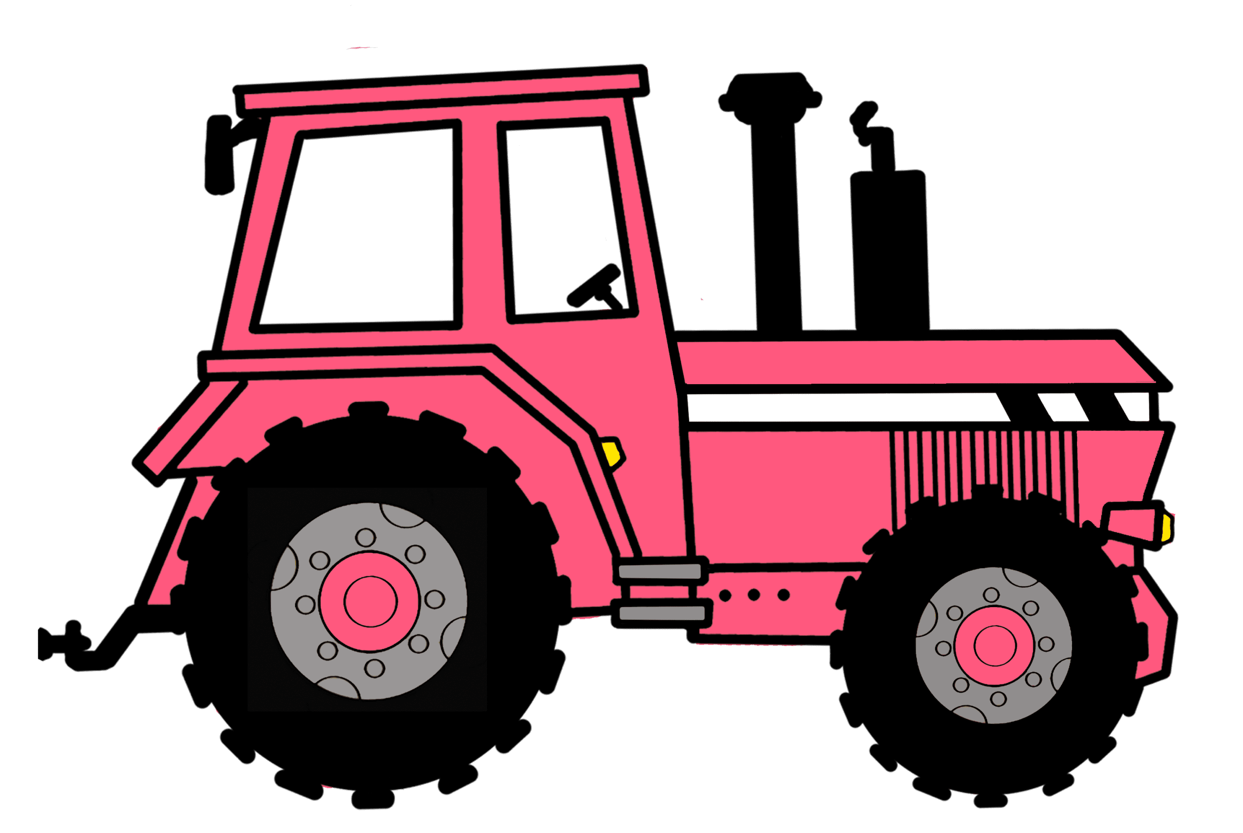 Candy pink tractor print - sarah prince design