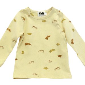 pyjamas with bunnies print - top front view