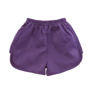 kids on trend purple girls sports shorts back view