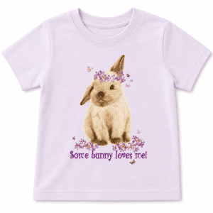 some bunny loves me tshirt in purple - sarah prince design