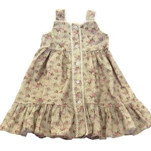 brown floral dress front view