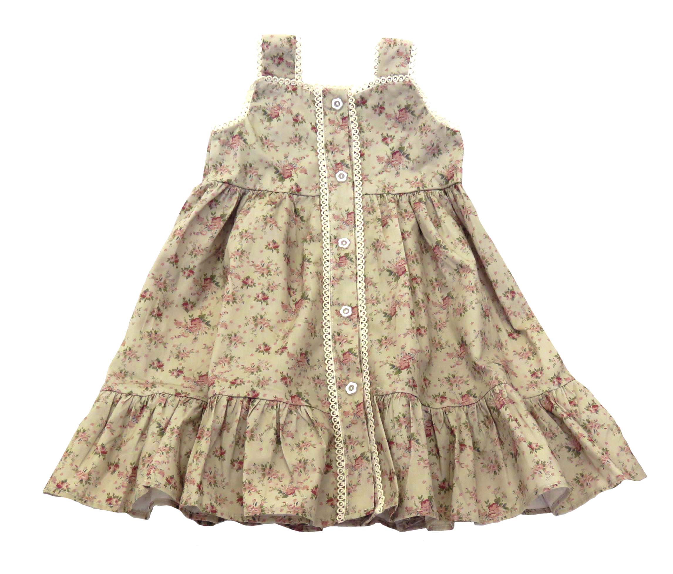brown floral dress front view