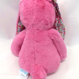sherbet pink plsuh bunny with floral ears back view