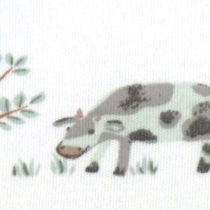 sherpa blanket by living textiles with tractor/farm design close up of cow