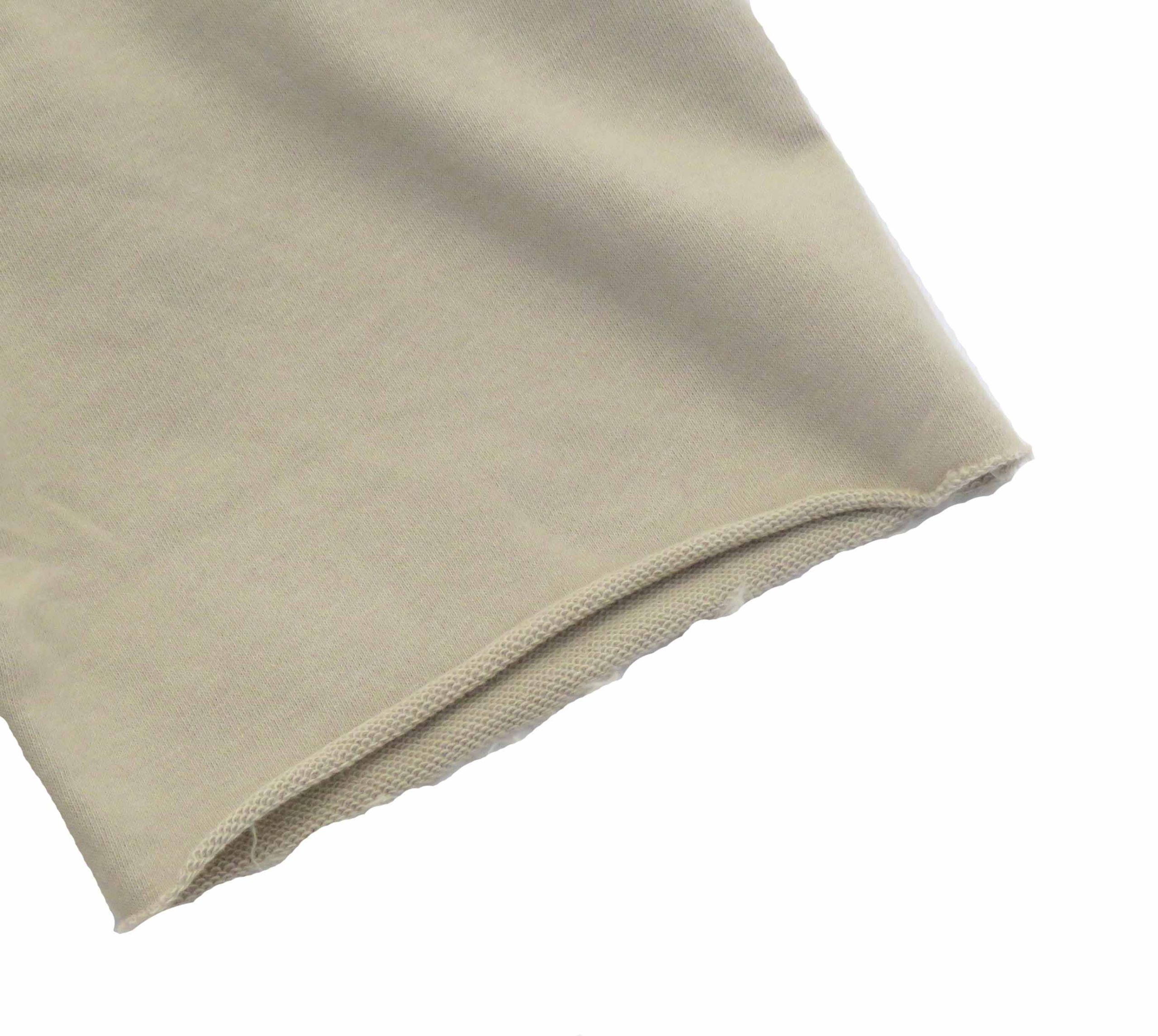 kids on trend long olive green boys shorts with close up of frayed hem