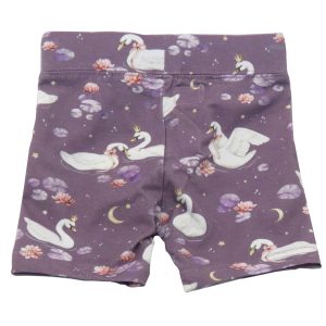 Snuggle Hunny midnight swan shorts for toddlers - back view