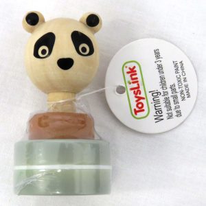 wooden panda stamp - front view