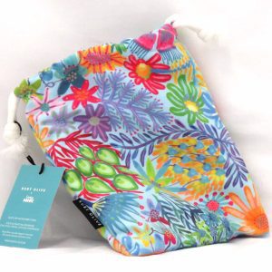 ruby olive coloured flowers towel in carry bag