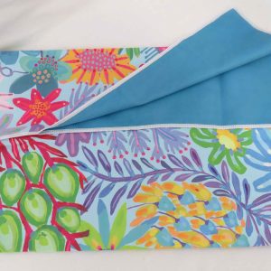 ruby olive coloured flowers towel view 2