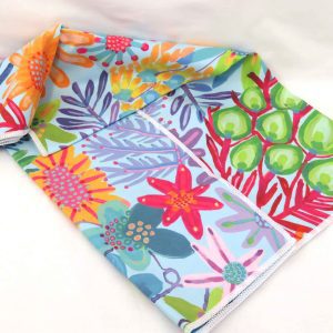 ruby olive coloured flowers towel view 1
