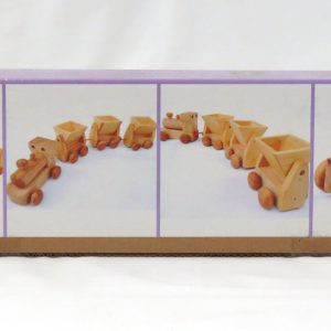 wooden train back view