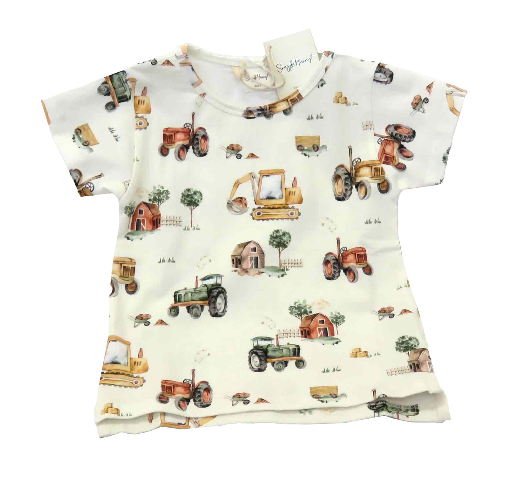nuggle hunny tshirt showing with a diggers design front view