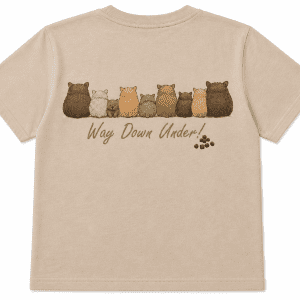 A wisdom of wombats tshirt back view - sarah prince design