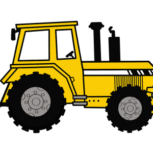 Yellow tractor print - sarah prince design